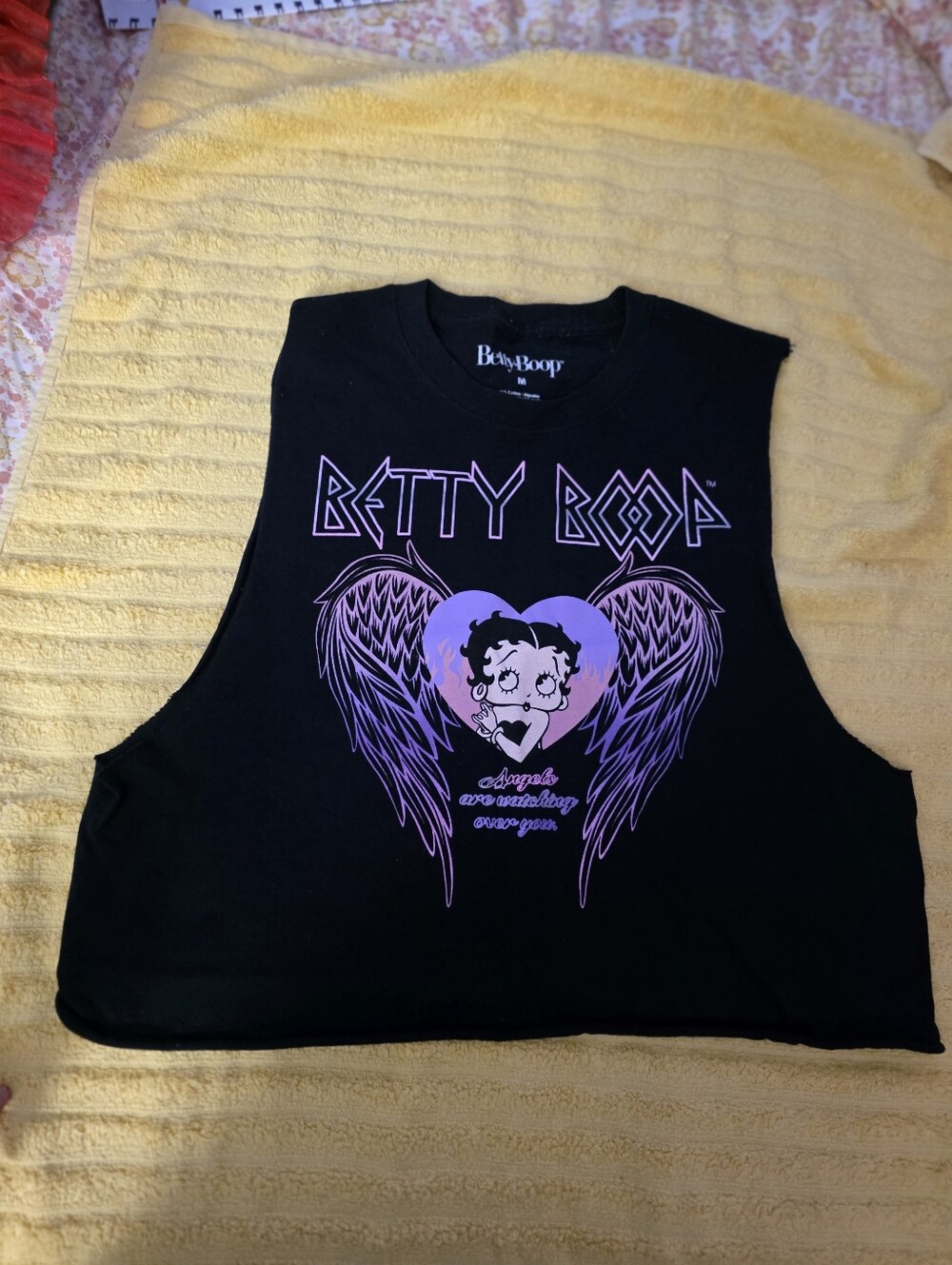 Betty Boop Black Tank Top with Purple Graphic